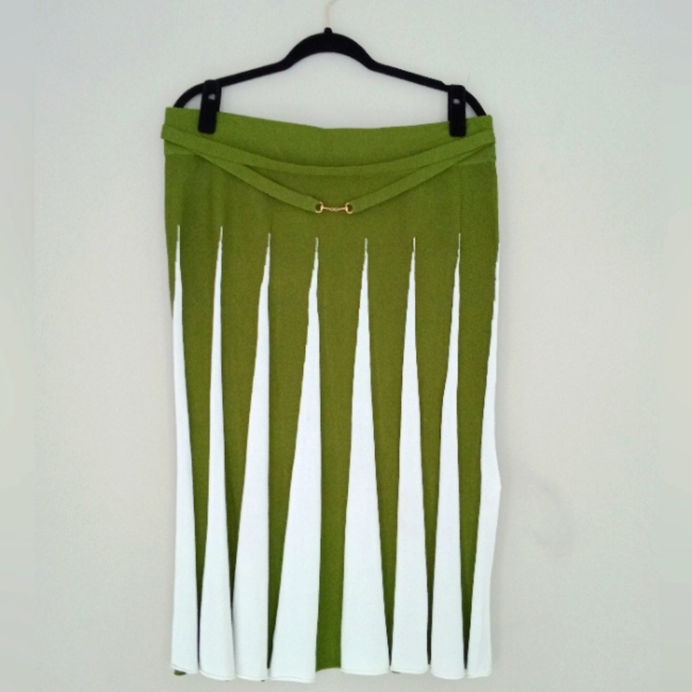 7th AVENUE PATTERN GREEN/WHITE SKIRT SIZE XL.